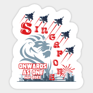 SINGAPORE 58TH BIRTHDAY, ONWARDS AS ONE 2023 Sticker